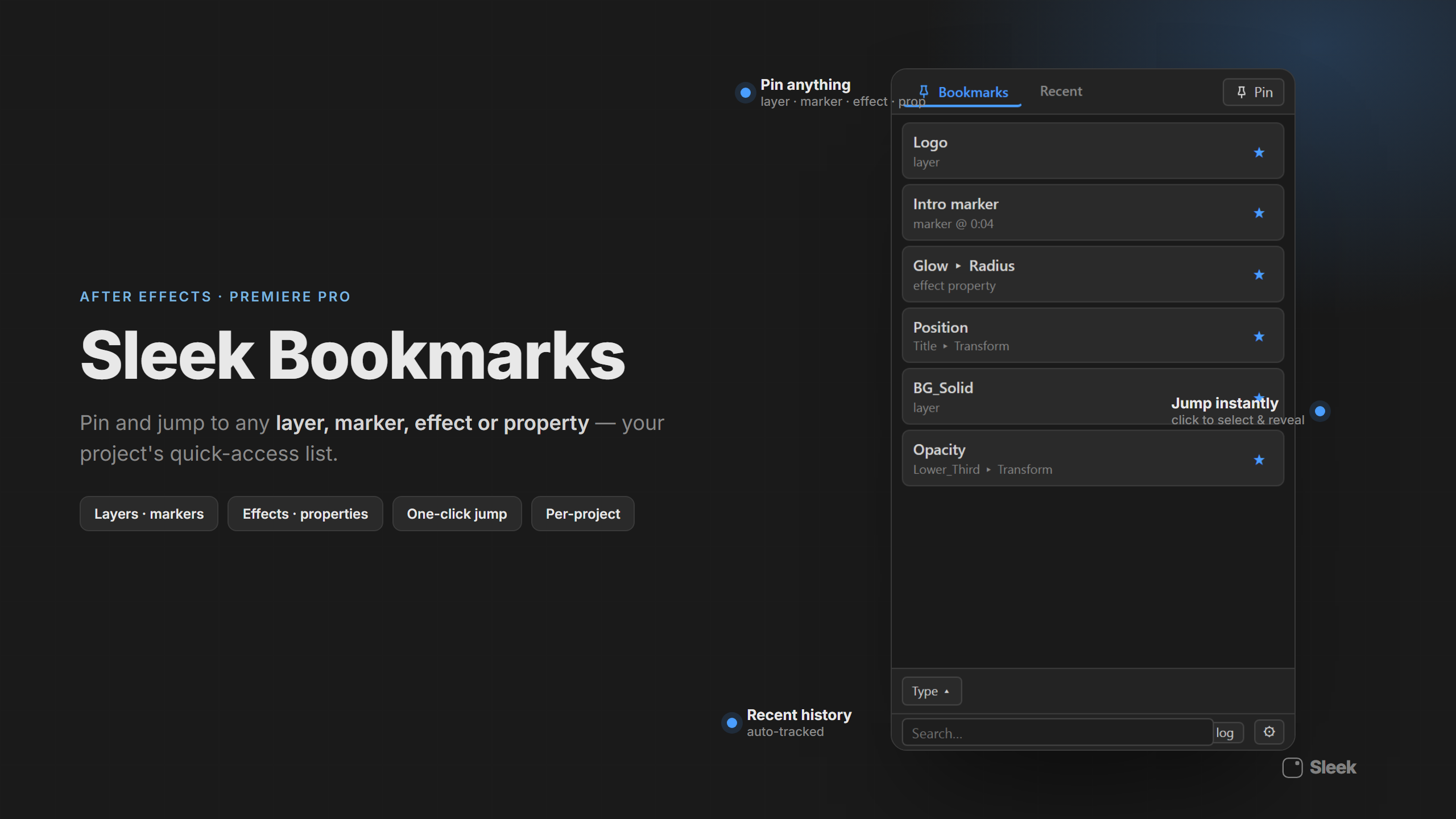 Sleek Bookmarks preview 1
