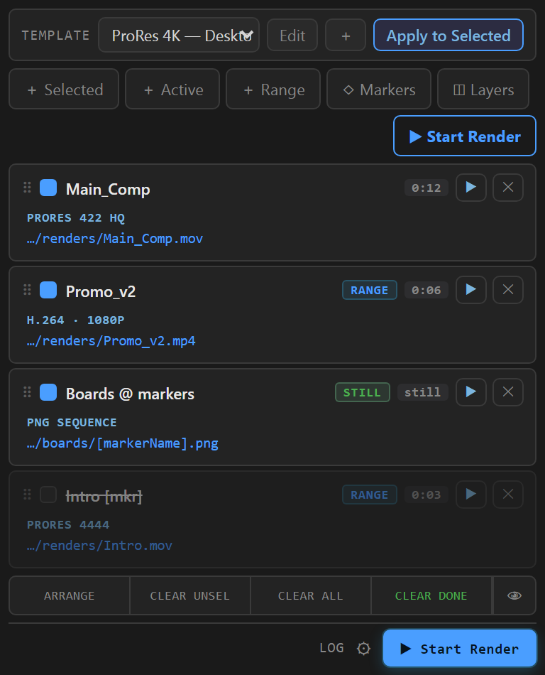 queue panel